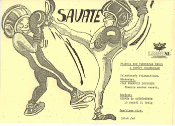 Az első plakát a savate edzések magyarországi népszerűsítésére
